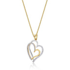 Unity Diamond Heart Pendant Necklace 0.31ct Diamond 9K Yellow Gold side view