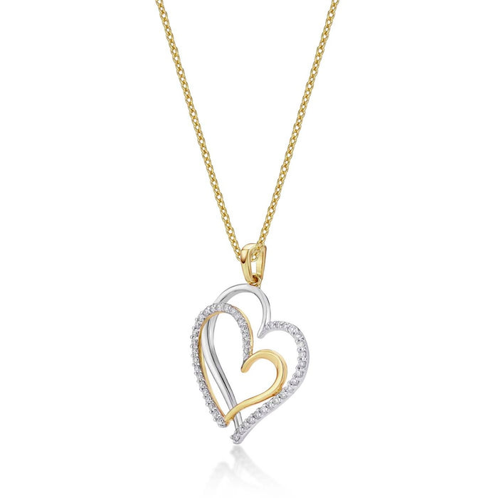Unity Diamond Heart Pendant Necklace 0.31ct Diamond 9K Yellow Gold