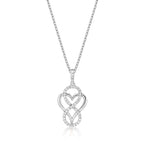 Heart Diamond Infinity Pendant Necklace 0.31ct Diamond 9K White Gold