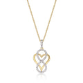 Heart Diamond Infinity Pendant Necklace 0.31ct Diamond 9K Yellow Gold