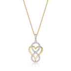 Heart Diamond Infinity Pendant Necklace 0.31ct Diamond 9K Yellow Gold