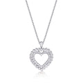 Sparkle Diamond Heart Pendant Necklace 0.50ct Diamond 18K White Gold
