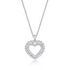 Sparkle Diamond Heart Pendant Necklace 0.50ct Diamond 9K White Gold