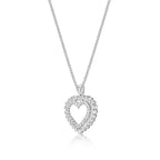 Sparkle Diamond Heart Pendant Necklace 0.50ct Diamond 9K White Gold side view
