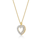 Sparkle Diamond Heart Pendant Necklace 0.50ct Diamond 9K Yellow Gold side view
