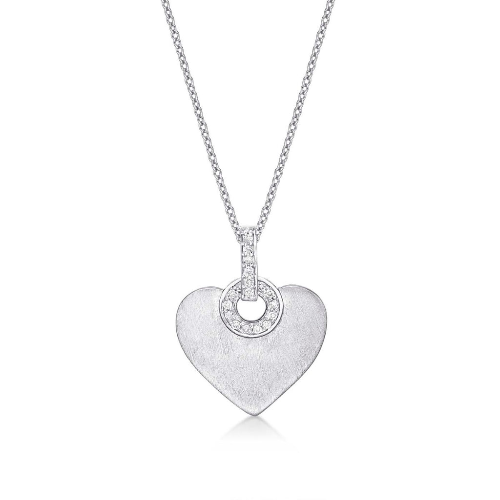Adore Diamond Heart Pendant Necklace 0.12ct Diamond 18K White Gold