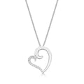 Kiss Diamond Heart Pendant Necklace 0.11ct Diamond 9K White Gold
