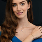 Kiss Diamond Heart Pendant Necklace 0.11ct Diamond 9K Yellow Gold