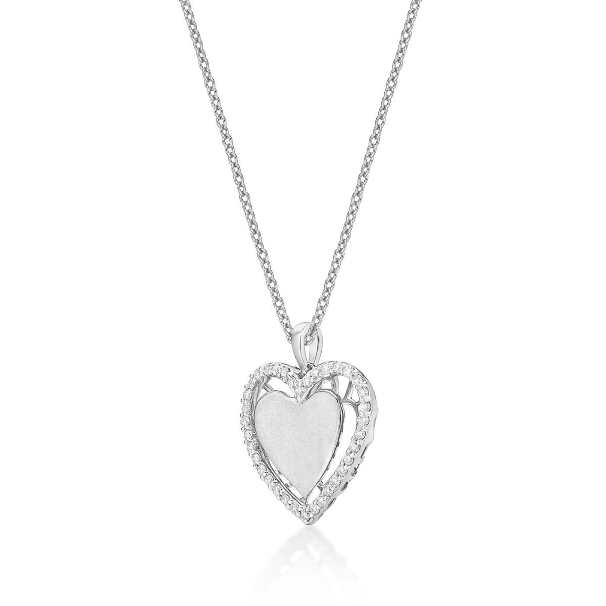 Desire Diamond Heart Pendant Necklace 0.33ct Diamond 9K White Gold side view