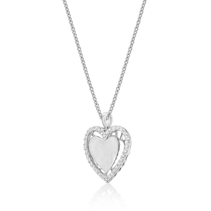 Desire Diamond Heart Pendant Necklace 0.33ct Diamond 9K White Gold