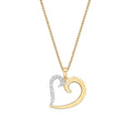 Kiss Diamond Heart Pendant Necklace 0.11ct Diamond 9K Yellow Gold