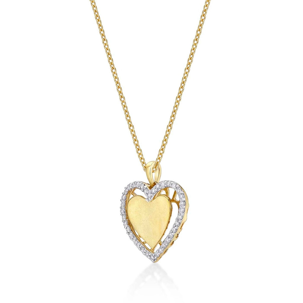 Desire Diamond Heart Pendant Necklace 0.33ct Diamond 9K Yellow Gold side view