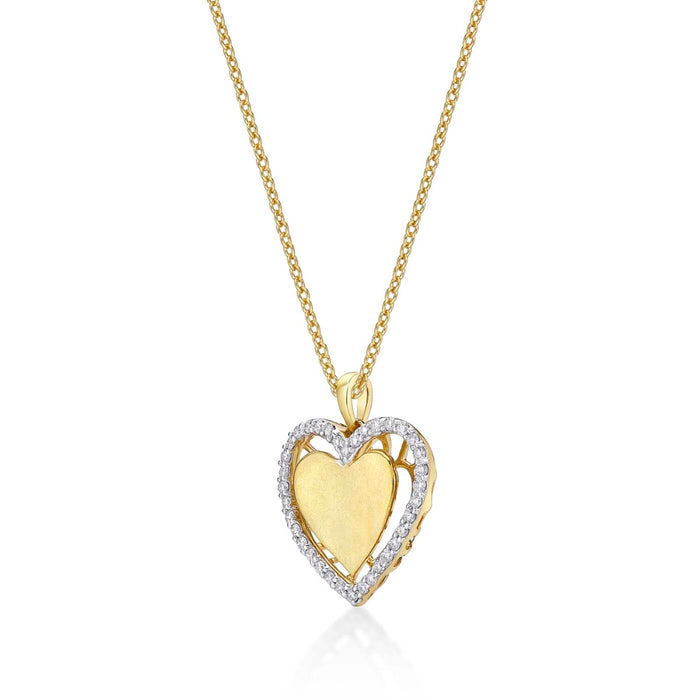 Desire Diamond Heart Pendant Necklace 0.33ct Diamond 9K Yellow Gold