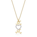 Mum Pendant Necklace 0.12ct Diamond Heart Necklace 9K Yellow Gold