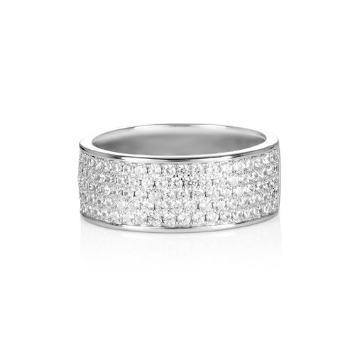 Sterling Silver Half-Eternity Ring for Women with Cubic Zirconia Stones