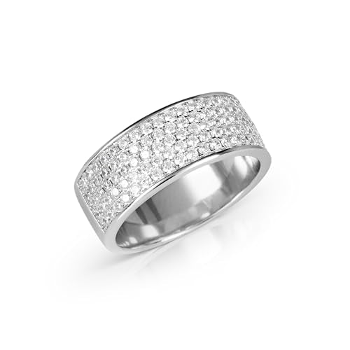 Sterling Silver Half-Eternity Ring for Women with Cubic Zirconia Stones
