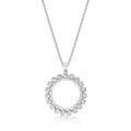 Circle of Life Diamond Pendant Necklace 0.14ct Diamond 9K White Gold