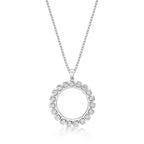 Circle of Life Diamond Pendant Necklace 0.14ct Diamond 9K White Gold