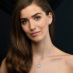 Circle of Life Diamond Pendant Necklace 0.14ct Diamond 9K White Gold