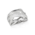 Sterling Silver Wide Criss Cross Silver Ring 