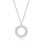 Eternal Circle Diamond Pendant Necklace 0.22ct Diamond 9K White Gold