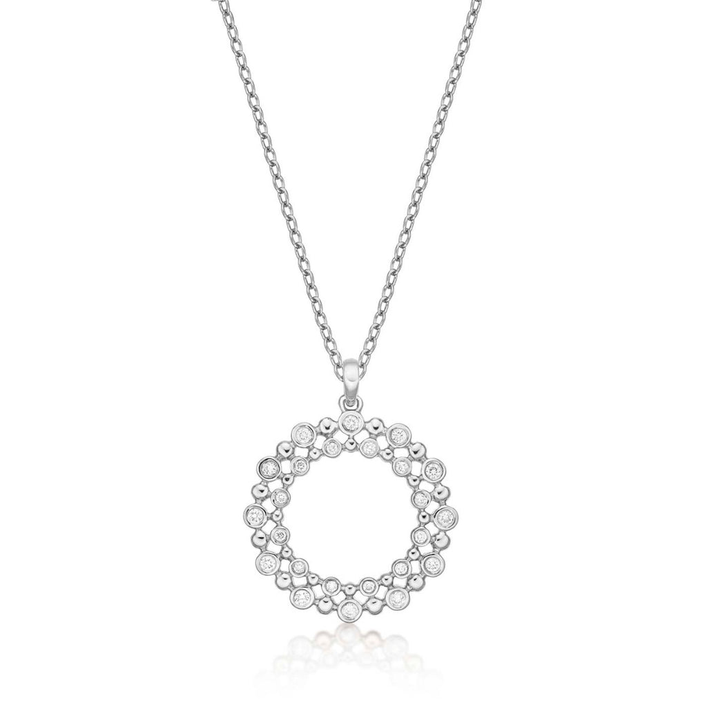 Eternal Circle Diamond Pendant Necklace 0.22ct Diamond 18K White Gold