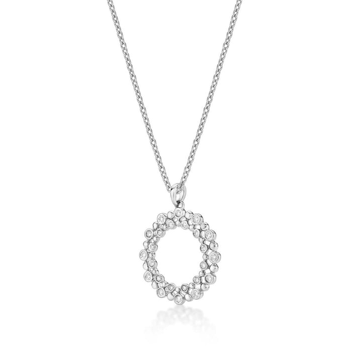 Eternal Circle Diamond Pendant Necklace 0.22ct Diamond 9K White Gold