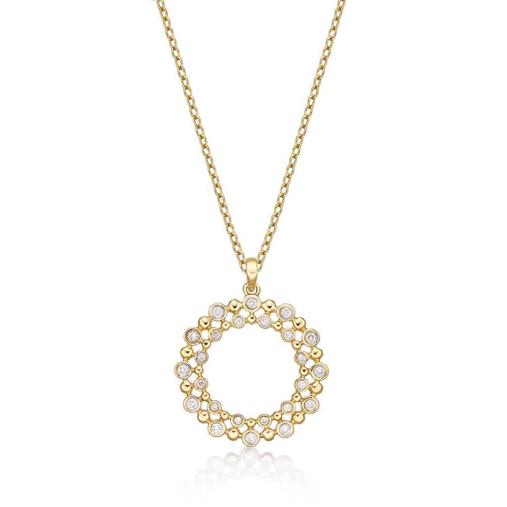 Eternal Circle Diamond Pendant Necklace 0.22ct Diamond 9K Yellow Gold