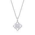 Clover Diamond Cluster Pendant Necklace 0.25ct Diamond 9K White Gold