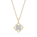 Clover Diamond Cluster Pendant Necklace 0.25ct Diamond 9K Yellow Gold