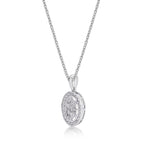 Sparkle Diamond Cluster Pendant Necklace 0.22ct Diamond 9K White Gold side view