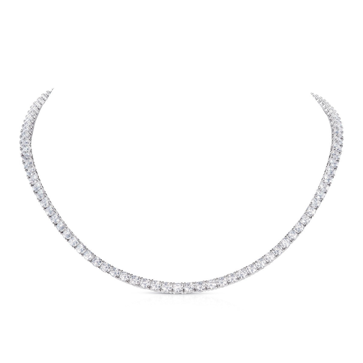 Sterling silver tennis necklace with Cubic Zirconia stones