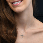 Cross pendant 0.15ct diamonds in 9K white gold