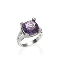 Large Amethyst Dress Ring in 18K White Gold