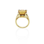 Large Citrine Dress Ring in 18K Yellow Gold