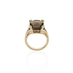 Large Smoky Quartz Dress Ring in 18K Rose Gold