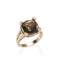 Large Smoky Quartz Dress Ring in 18K Rose Gold