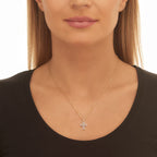 Cross pendant 0.15ct diamonds in 9K yellow gold