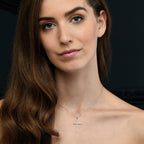 Diamond Cross Pendant 0.30ct In 9K White Gold