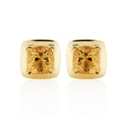 0.84ct Cushion Cut Citrine Stud Earrings In 18K Yellow Gold