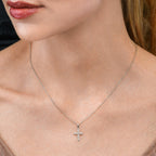 Diamond Cross Pendant 0.17ct In 18K White Gold