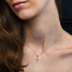 Cross pendant 0.17ct diamonds in 9K yellow gold