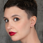 Small Gold Huggie Hoop Earrings in Sterling Silver