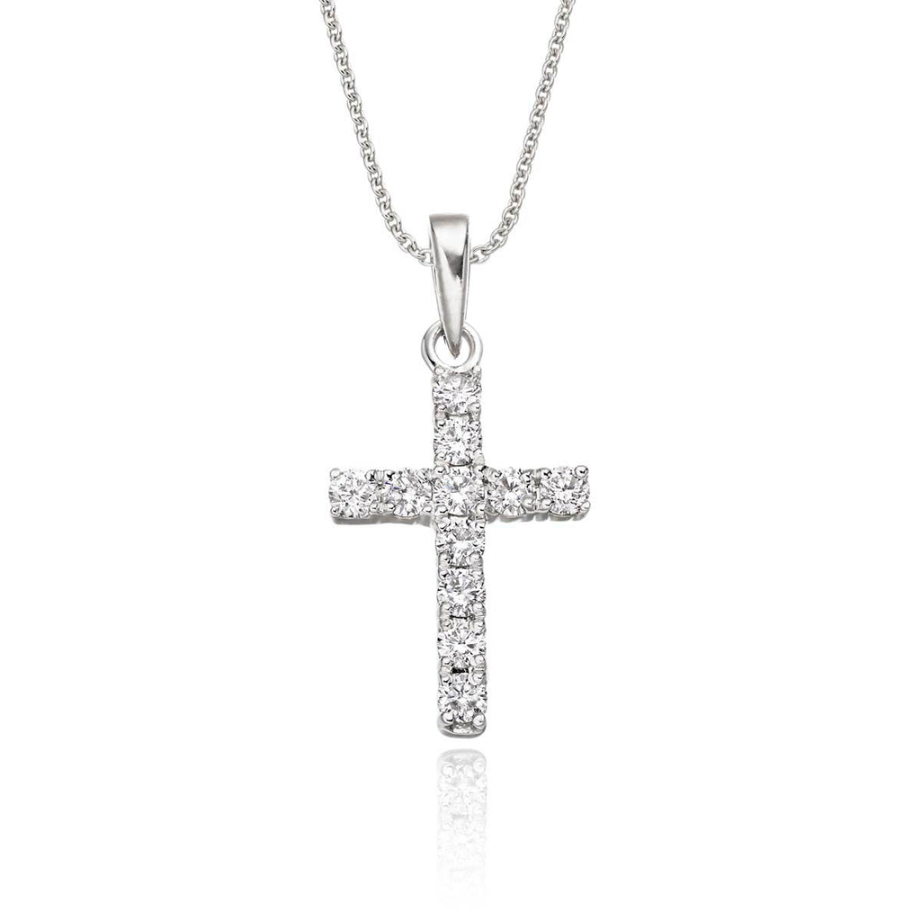 Miracle cross pendant 0.32ct diamonds in 9K white gold