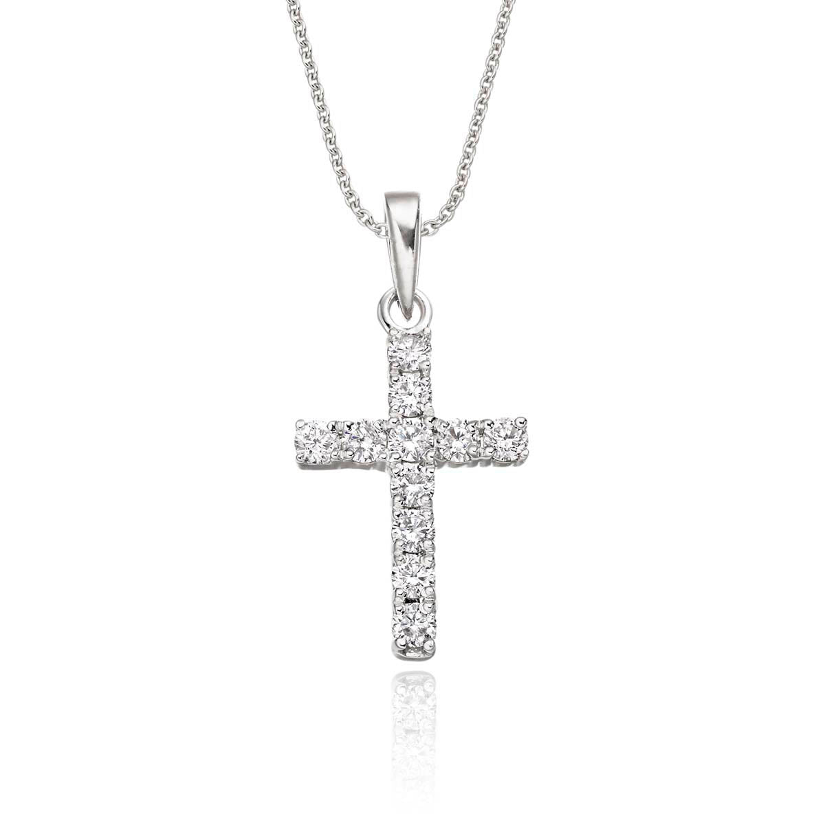 Miracle cross pendant 0.32ct diamonds in 9K white gold