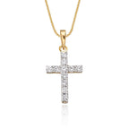 Miracle cross pendant 0.32ct diamonds in 9K yellow gold