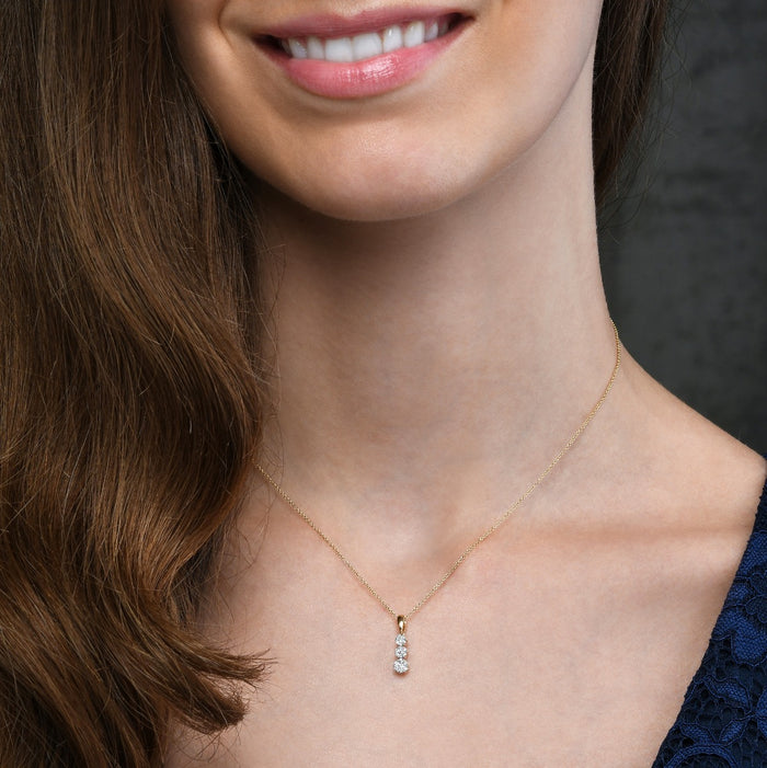 Illusion Trilogy 0.20ct Diamond Pendant In 9K Yellow Gold