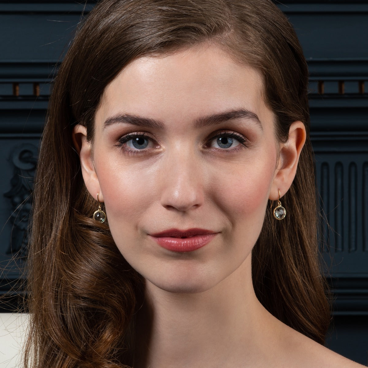 6ct Green Amethyst Drop Earrings In 9K Yellow Gold