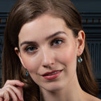 8.30ct Swiss Blue Topaz Drop Earrings In 9K Yellow Gold