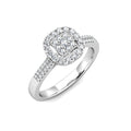 Cushion Diamond Cluster Engagement Ring 0.40ct Diamonds in 18K White Gold